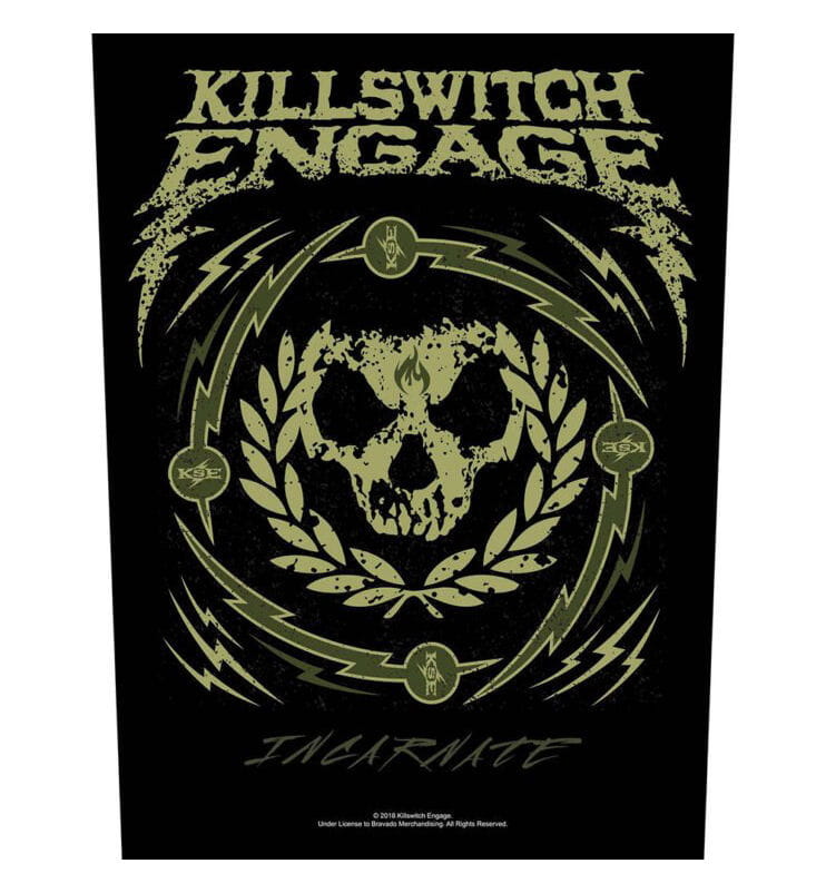 Killswitch Engage Skull Wreath - Photo Quality Printed Back Patch