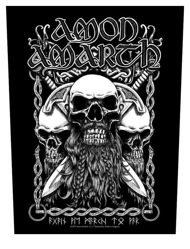 Amon Amarth Bearded Skulls - Photo Quality Printed Back Patch