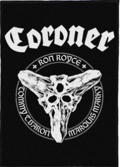 Coroner Logo - Monster Size Printed Back Patch (30x41cm - 11.7x 16.1inch)