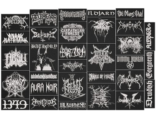 BLACK METAL full EMBROIDERY Flat 10pcs/Lot Random Mix Sew-On Patches Fashion Battle Vest Patch