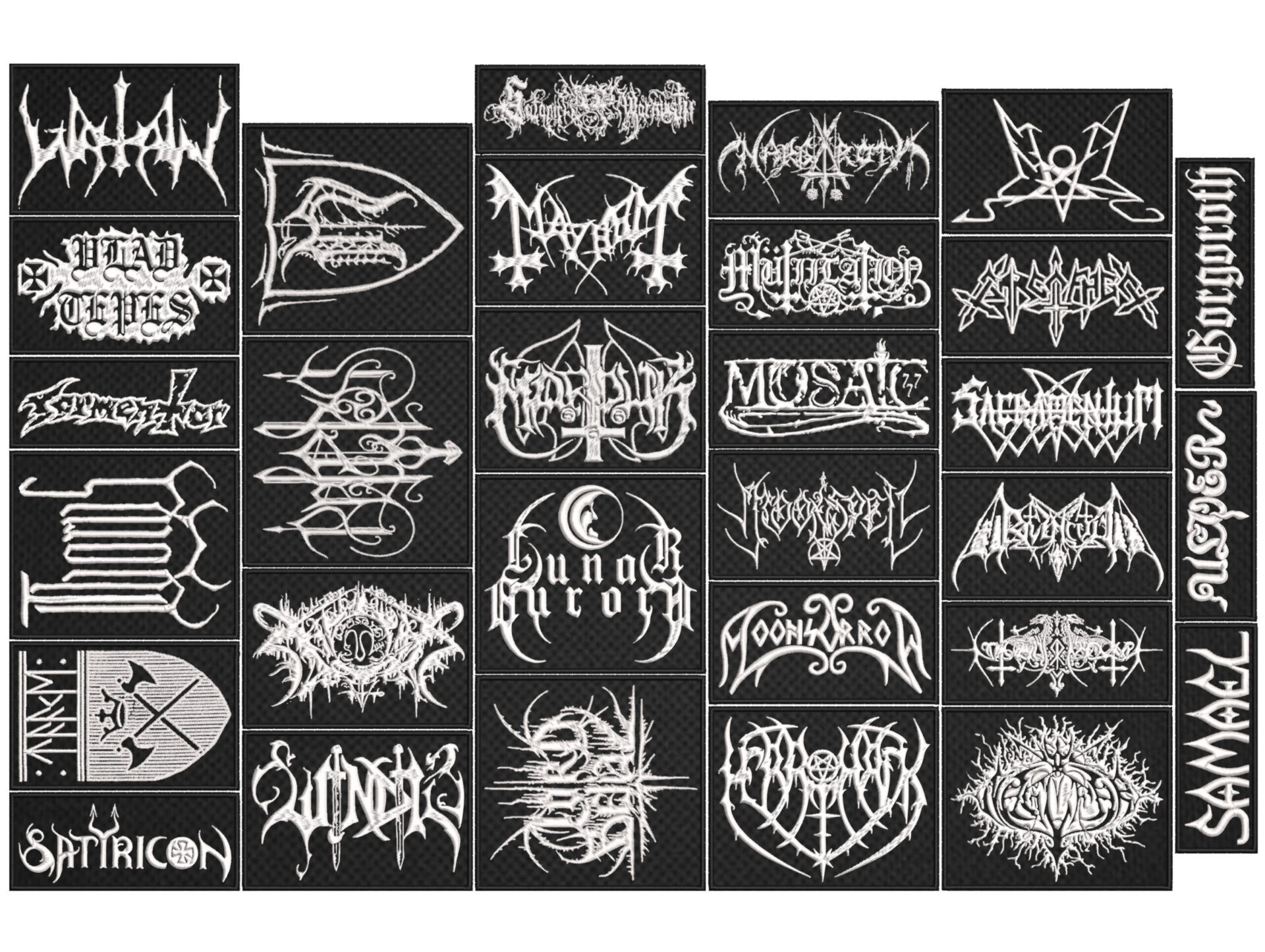 BLACK METAL full EMBROIDERY Flat 10pcs/Lot Random Mix Sew-On Patches Fashion Battle Vest Patch - Image 3