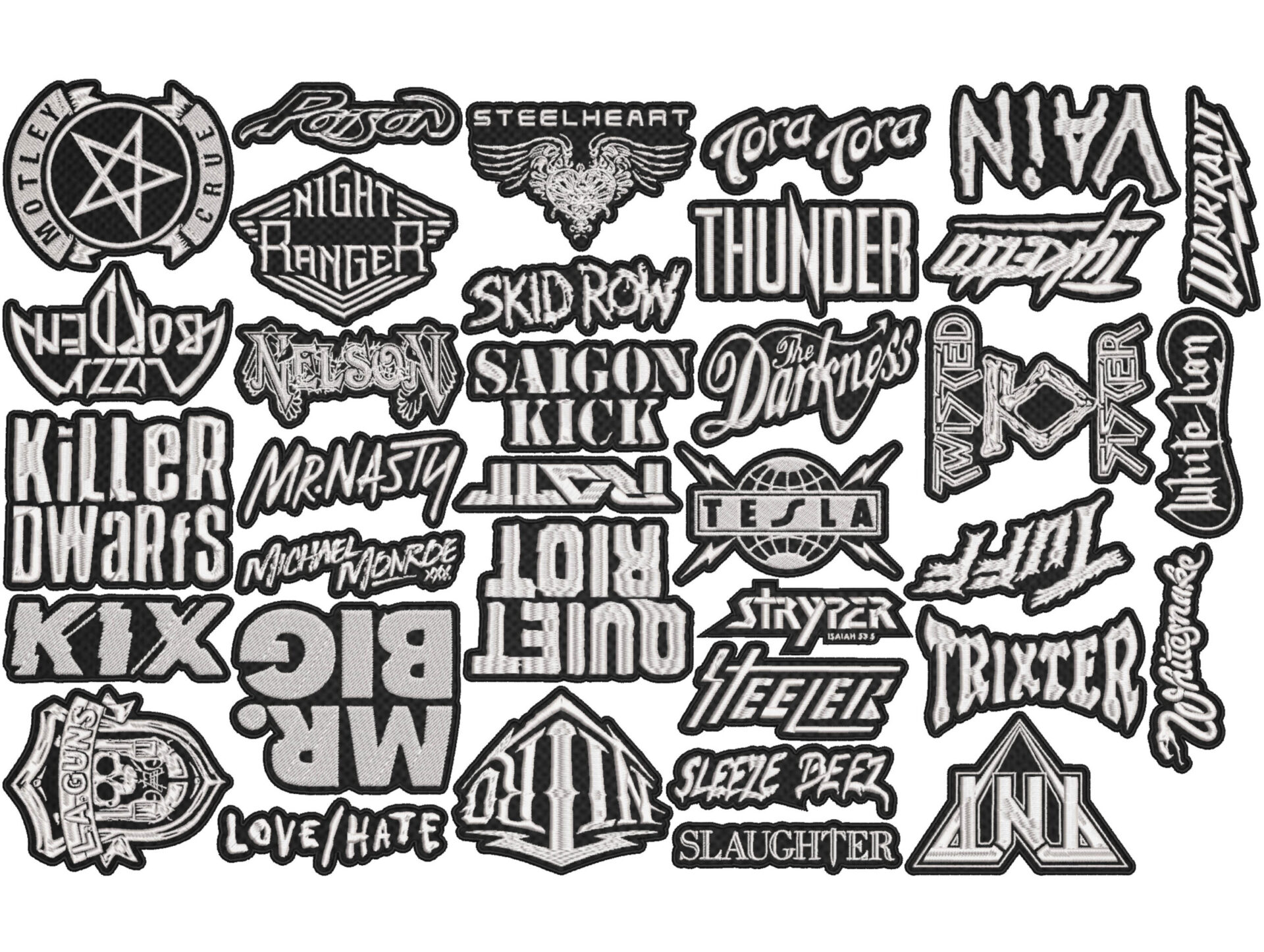 GLAM METAL full EMBROIDERY Shaped 10pcs/Lot Random Mix Sew-On Patches Fashion Battle Vest Patch - Image 2