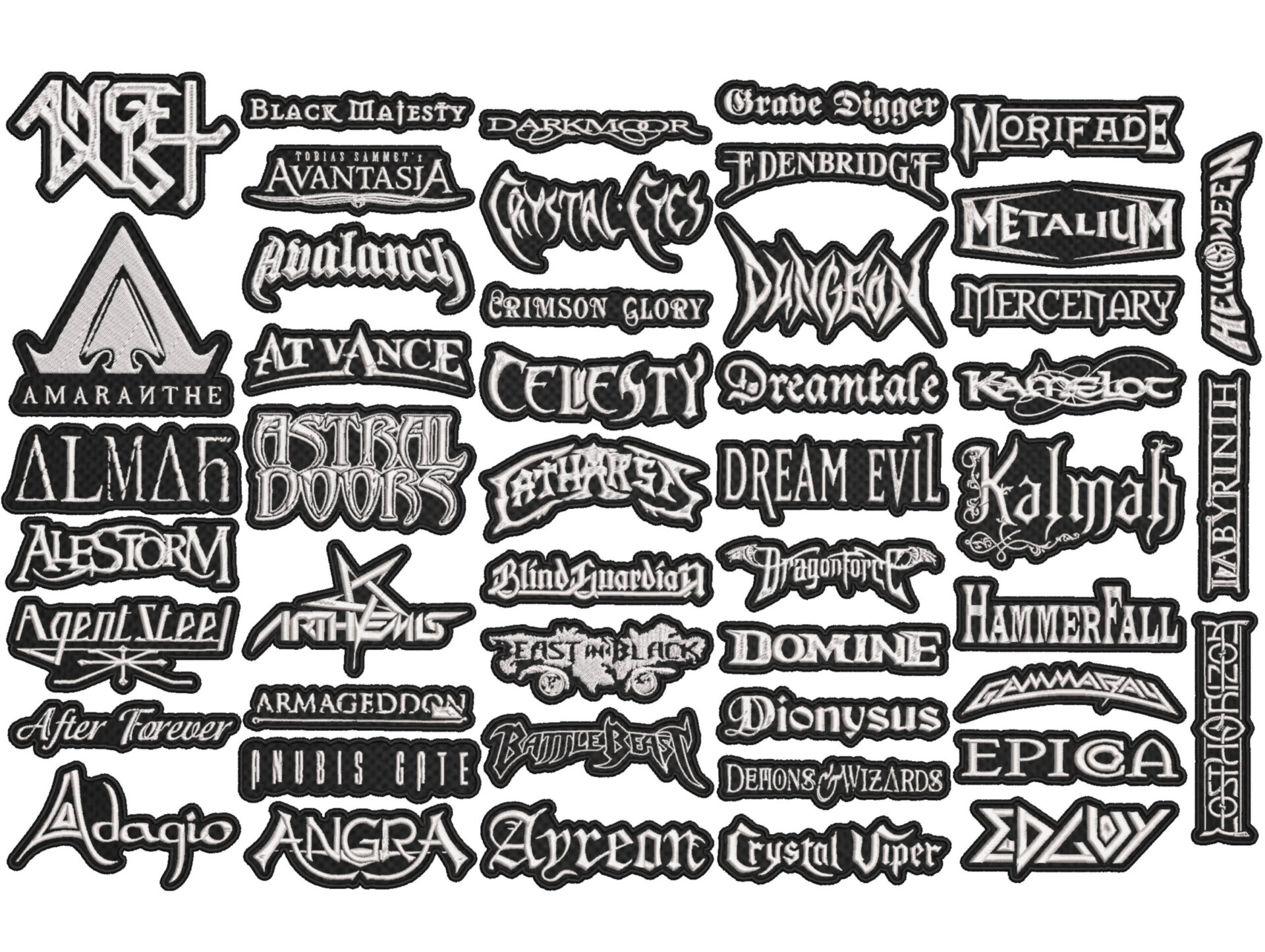 POWER METAL full EMBROIDERY Shaped 10pcs/Lot Random Mix Sew-On Patches Fashion Battle Vest Patch