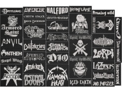 HEAVY METAL full EMBROIDERY Flat 10pcs/Lot Random Mix Sew-On Patches Fashion Battle Vest Patch