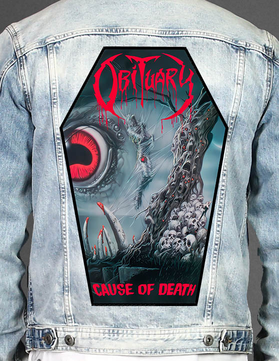Obituary - Coffin Shape Printed Back Patch