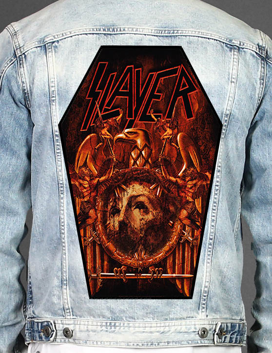 Slayer E - Coffin Shape Printed Back Patch