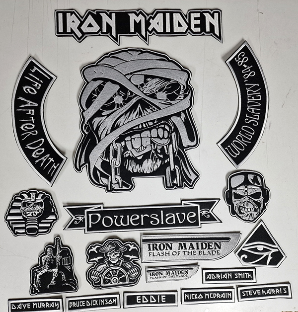 Iron Maiden Powerslave Embroidered Full Patch Set for Battle Vest – 18PCS - Image 3