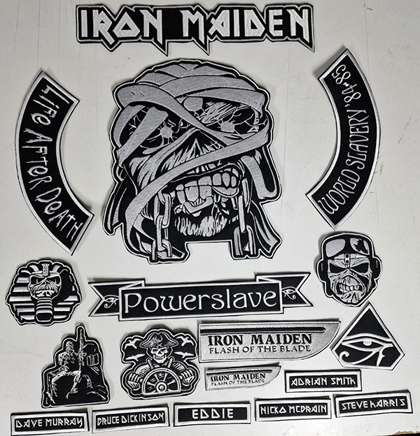 Iron Maiden Powerslave Embroidered Full Patch Set for Battle Vest – 18PCS - Image 4