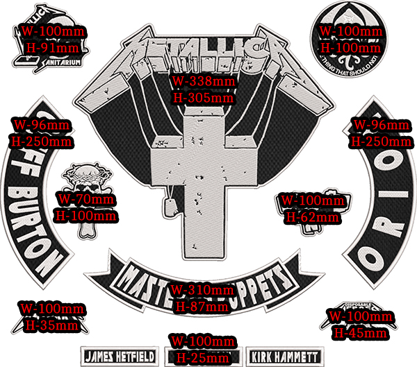 Metallica Master of Puppets Embroidered Full Patch Set for Battle Vest – 13PCS - Image 2