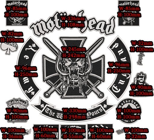 Motörhead The World Is Yours Embroidered Full Patch Set for Battle Vest – 17PCS - Image 2