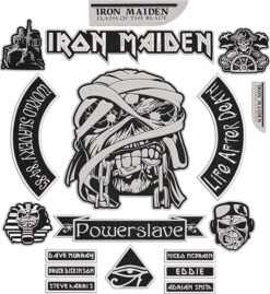 Iron Maiden Powerslave Embroidered Full Patch Set for Battle Vest – 18PCS
