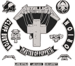 Metallica Master of Puppets Embroidered Full Patch Set for Battle Vest – 13PCS