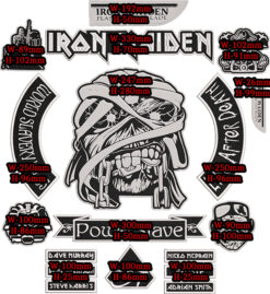 Alternative view of Iron Maiden Powerslave Embroidered Full Patch Set for Battle Vest – 18PCS